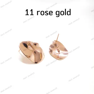 Contemporary rose gold earring stud component oval textured MESCGO1
