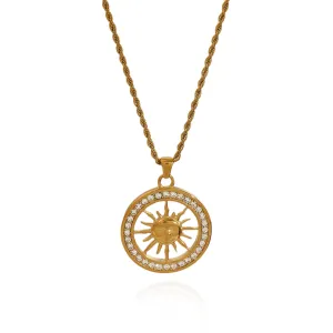 Cosmic Optimism - Sun Gold Necklace with Crystals