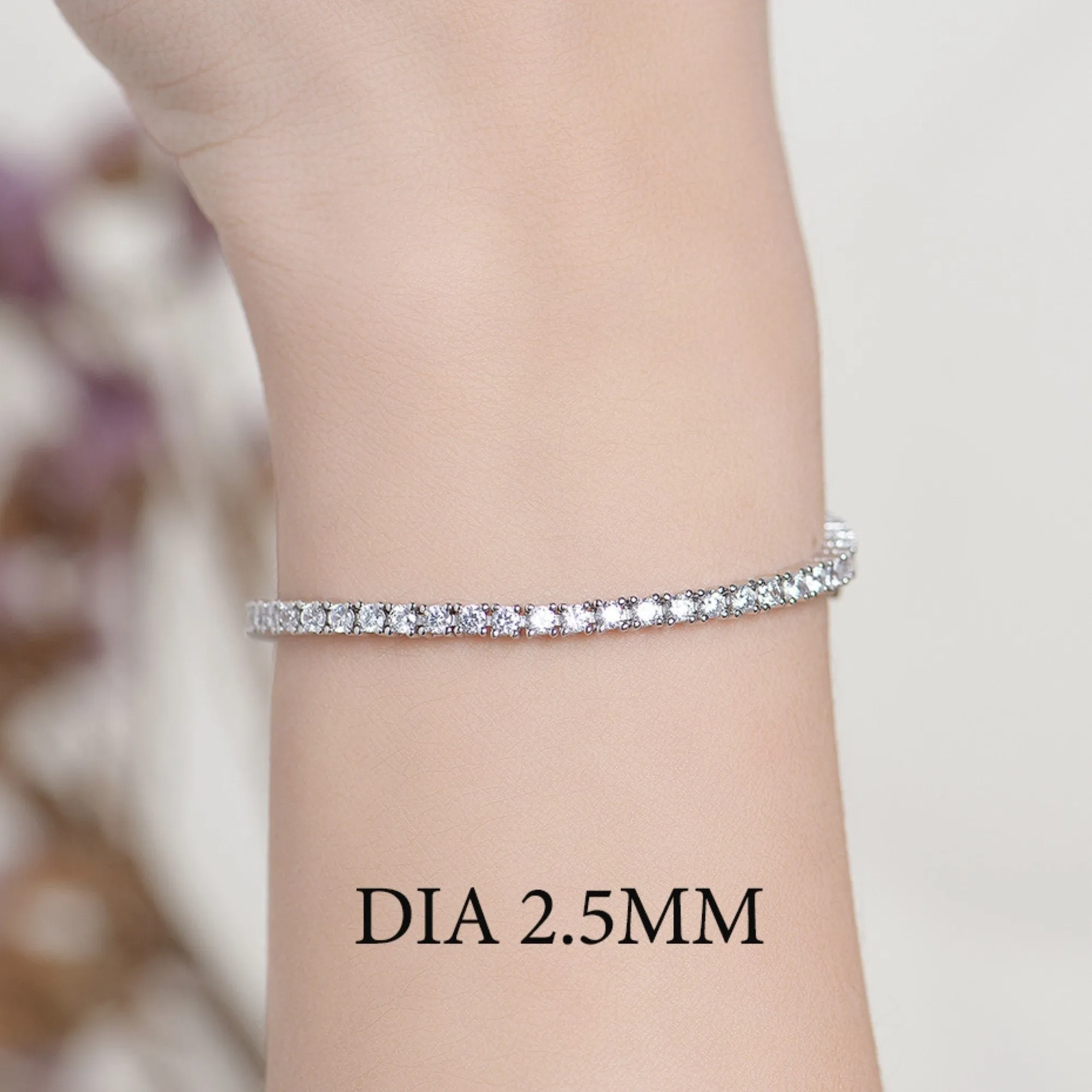 Dainty Silver CZ Tennis Bracelet