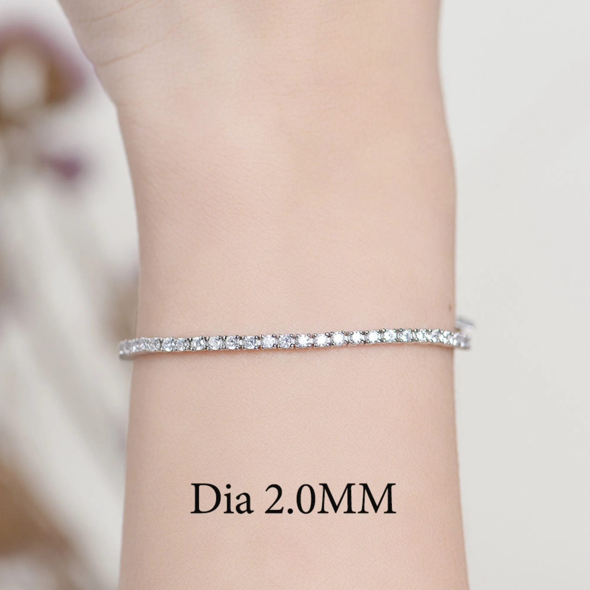 Dainty Silver CZ Tennis Bracelet