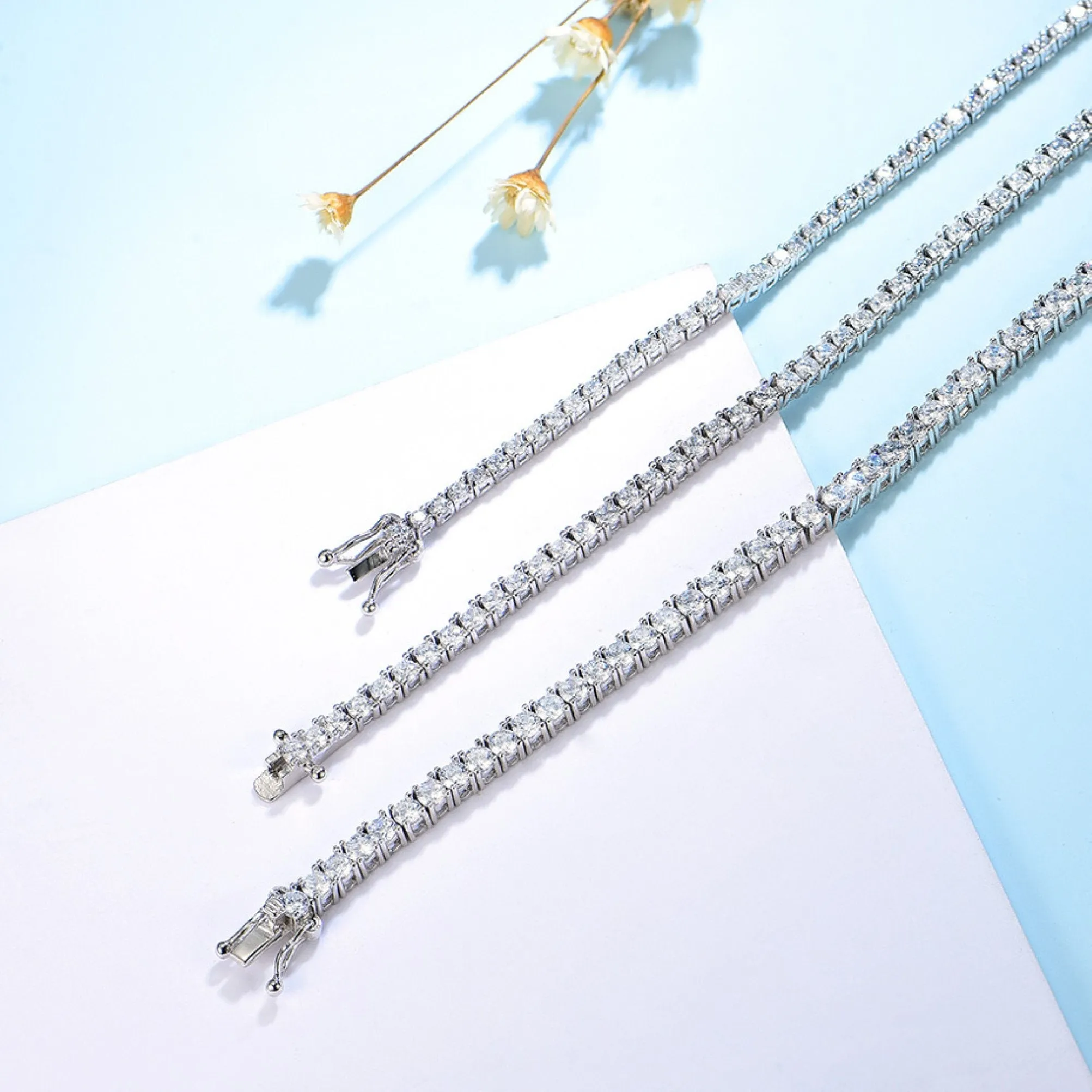 Dainty Silver CZ Tennis Bracelet