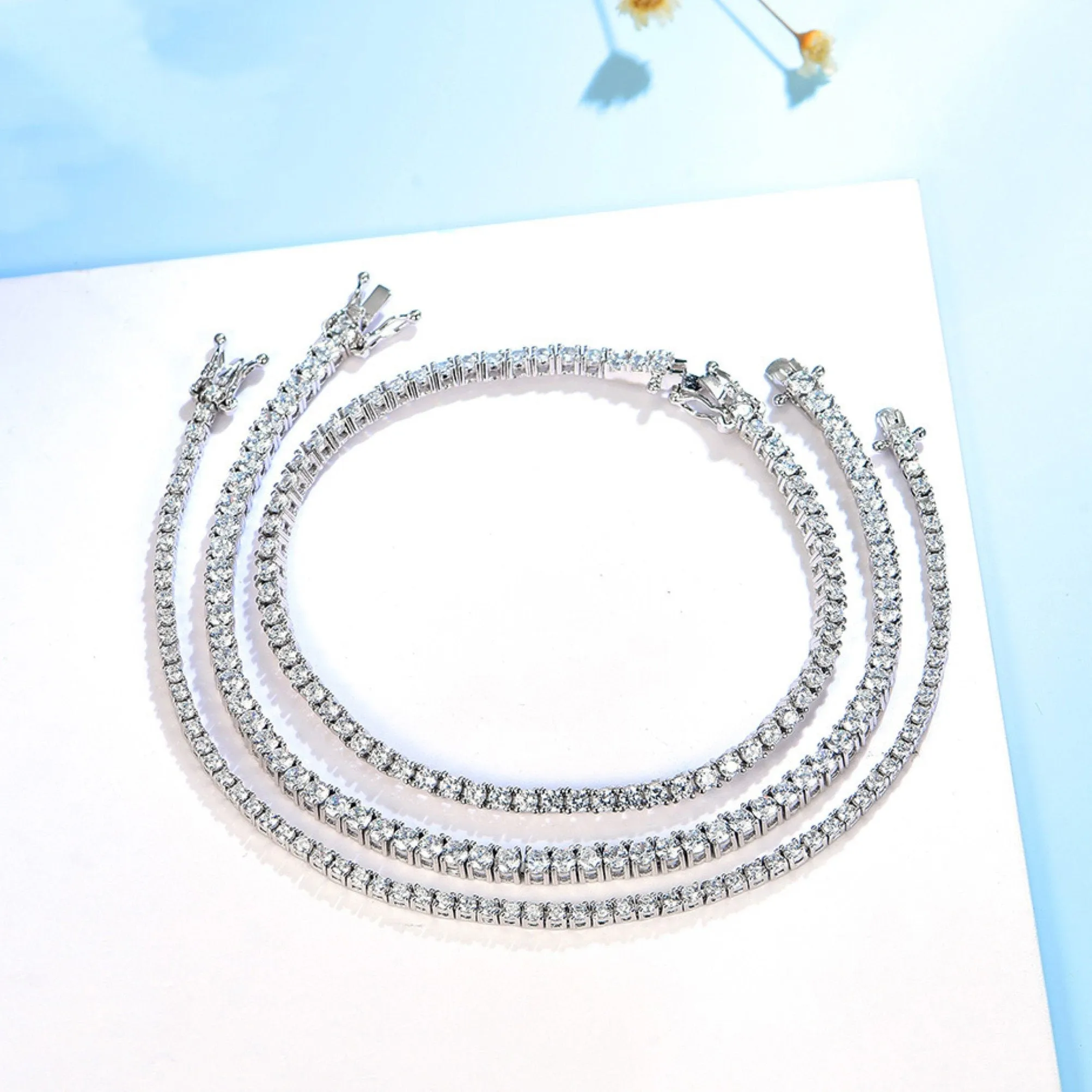 Dainty Silver CZ Tennis Bracelet