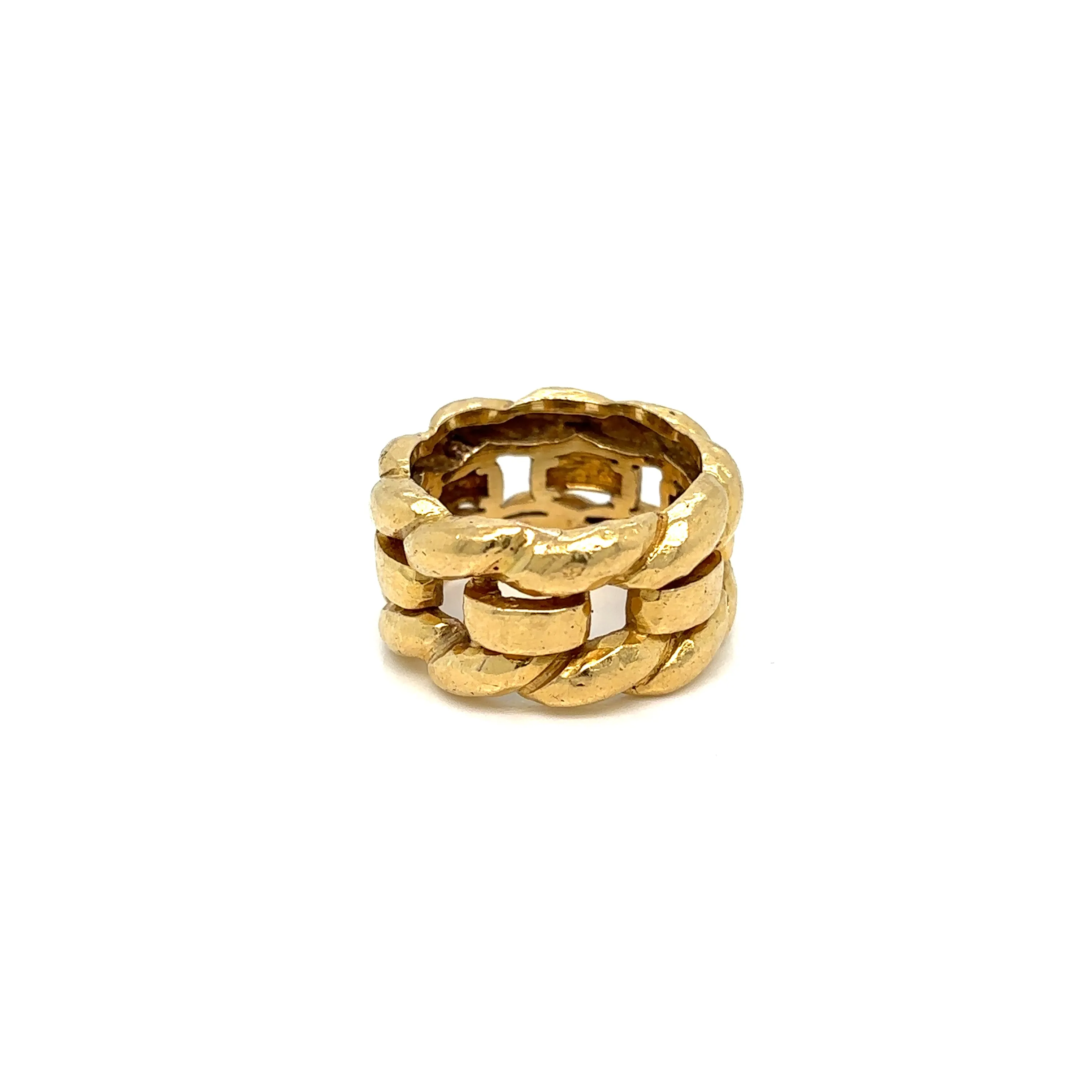 David Webb Woven Gold Unisex Band Ring
