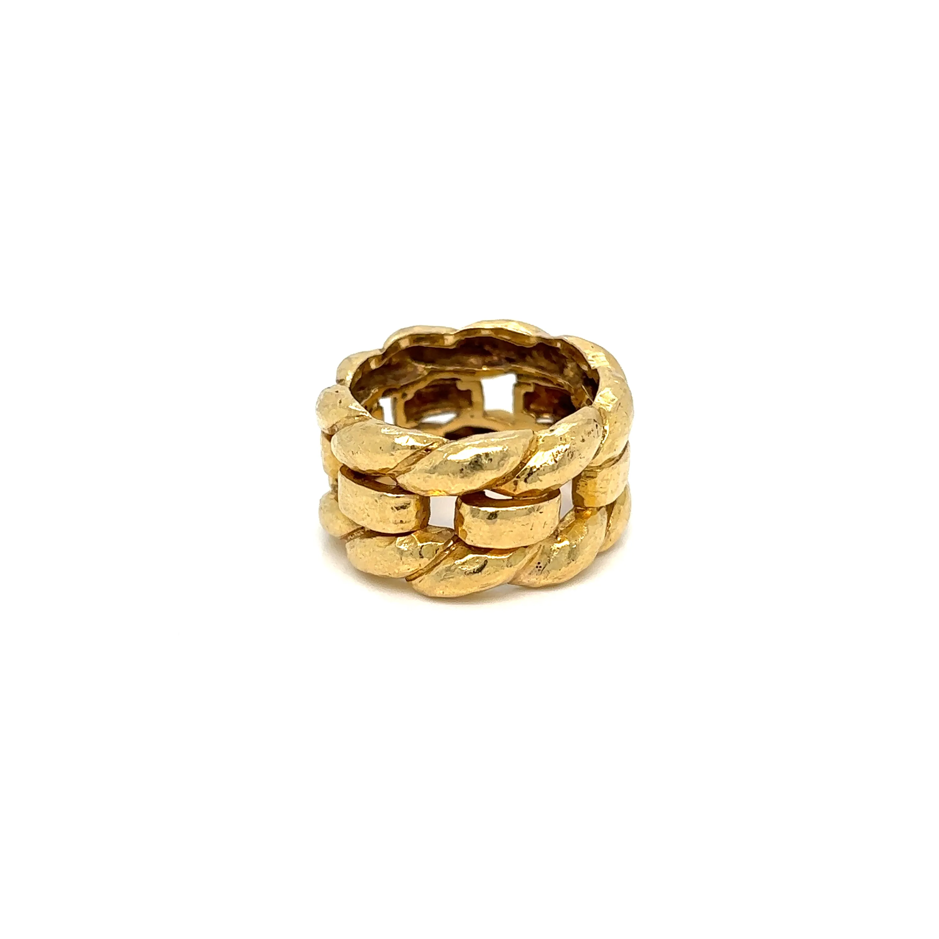 David Webb Woven Gold Unisex Band Ring