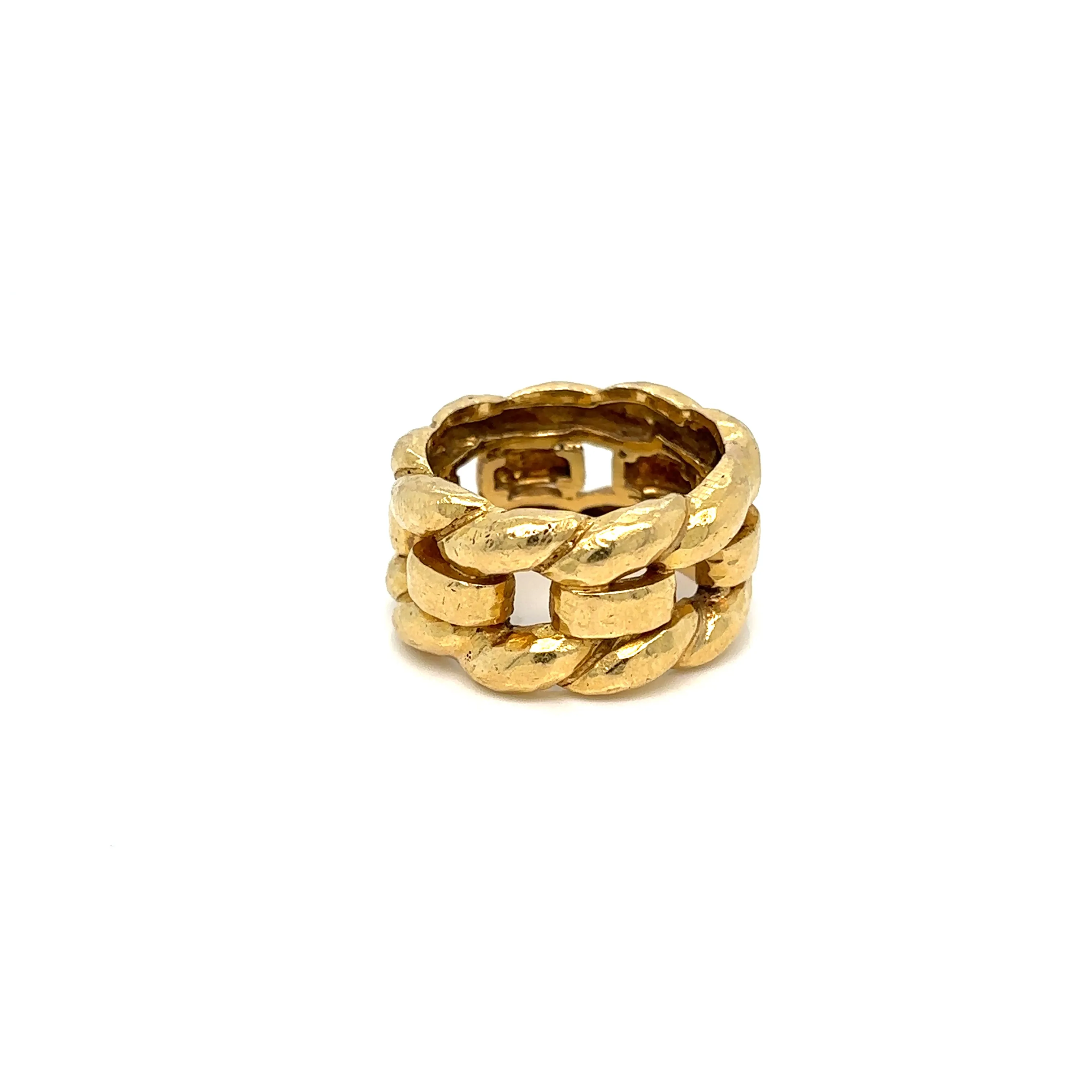 David Webb Woven Gold Unisex Band Ring