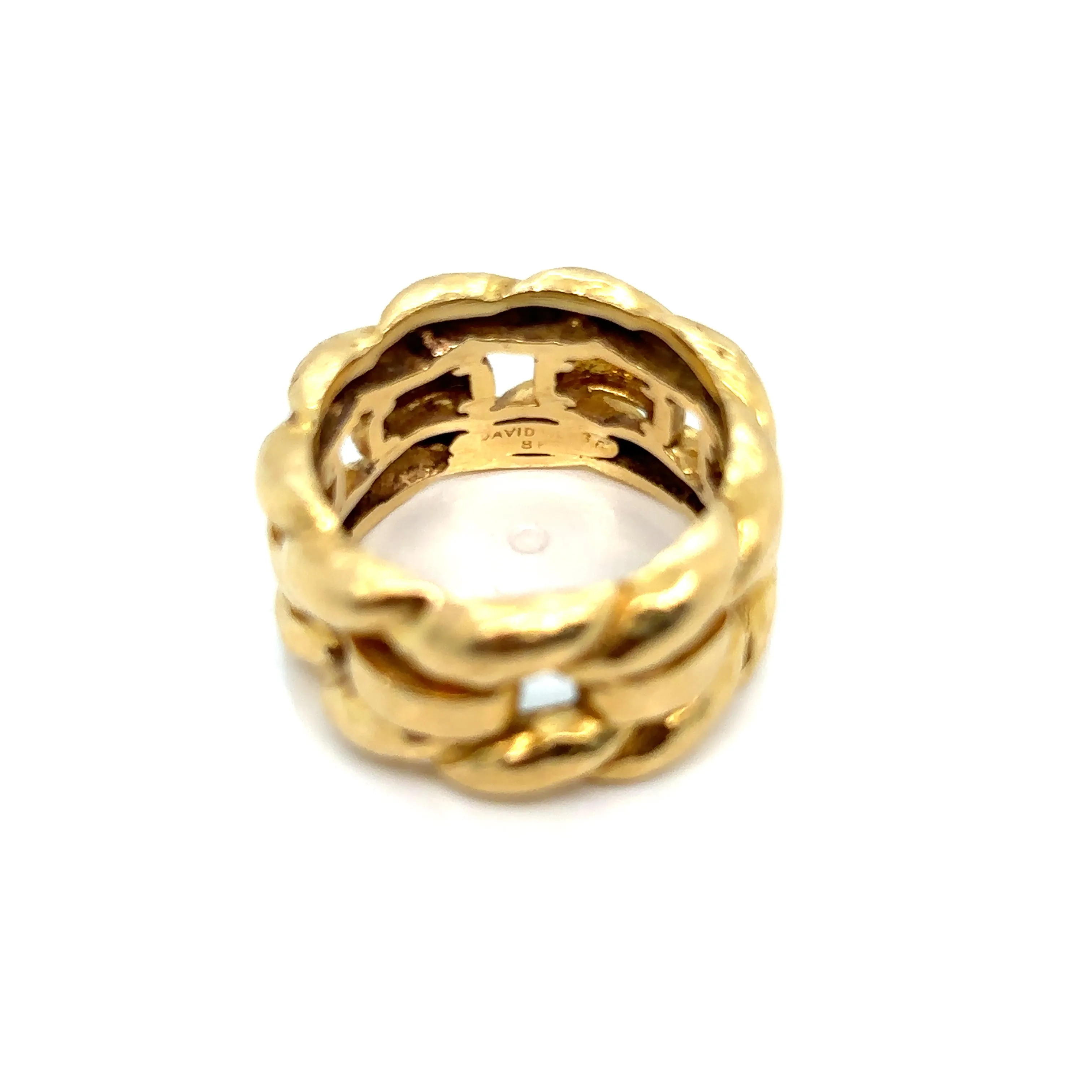 David Webb Woven Gold Unisex Band Ring