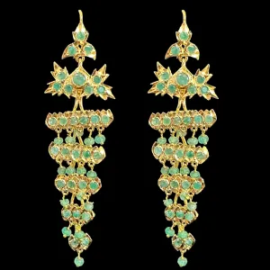 DER548 Emerald dangler earrings ( READY TO SHIP )