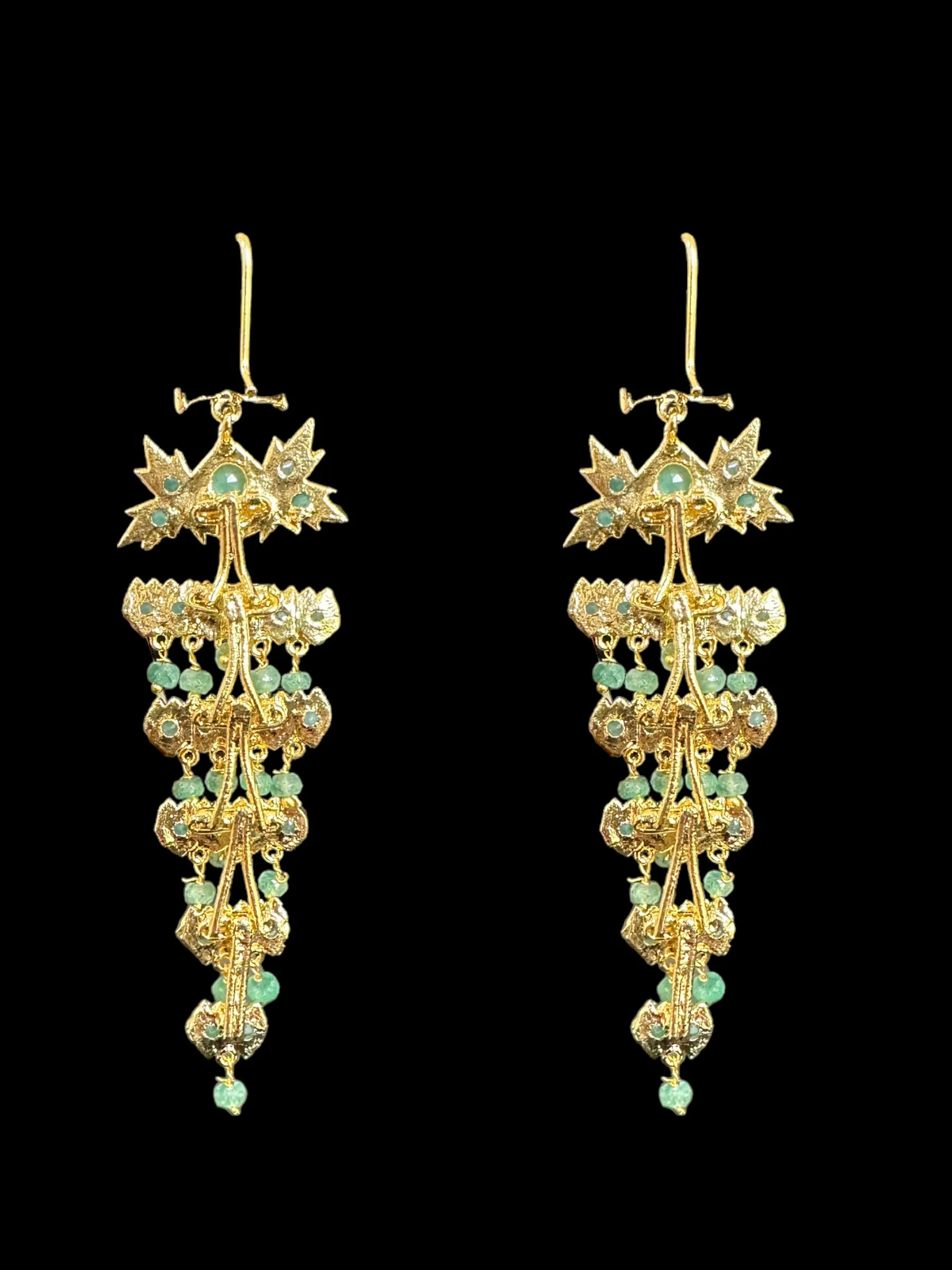 DER548 Emerald dangler earrings ( READY TO SHIP )