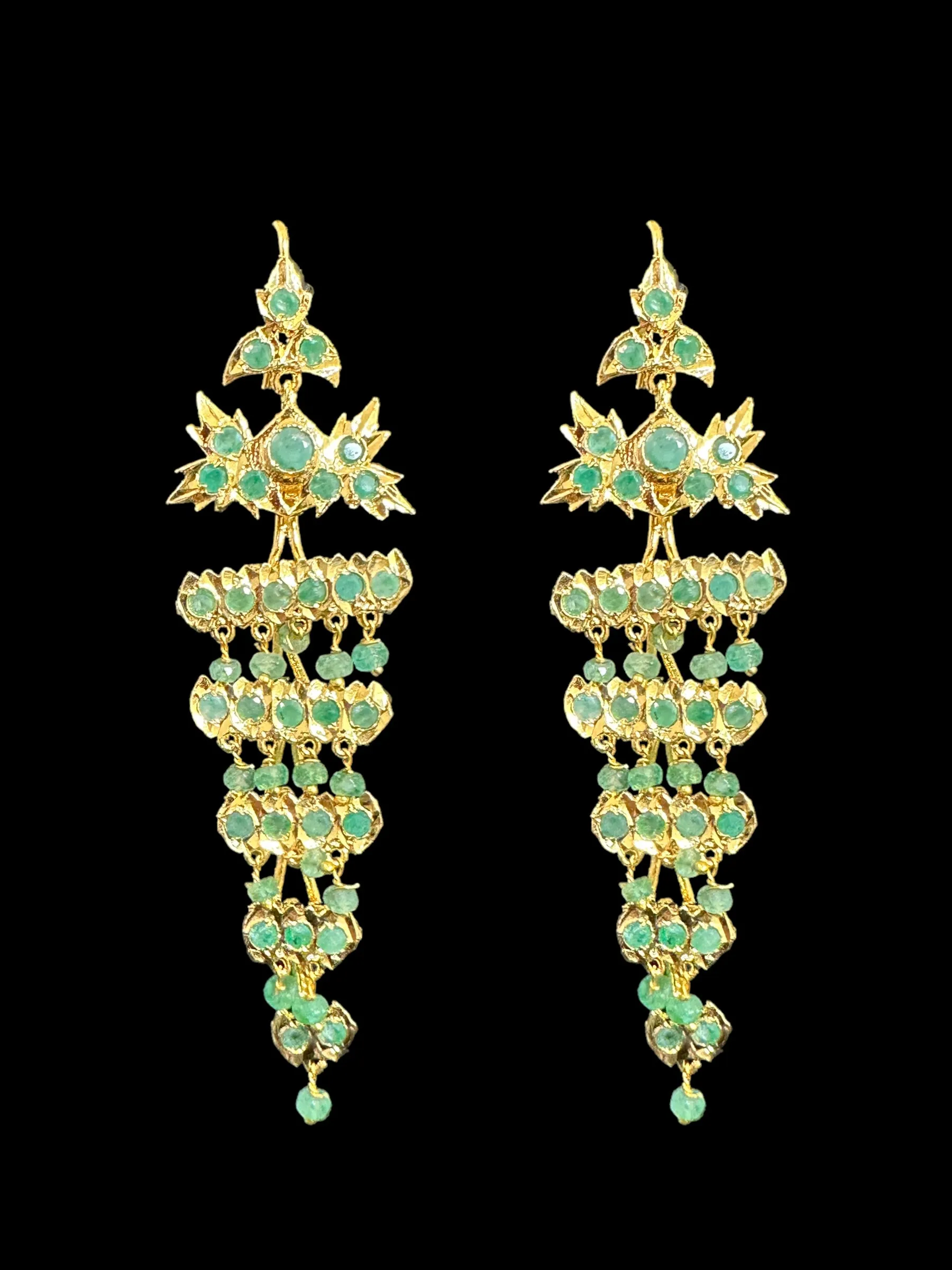 DER548 Emerald dangler earrings ( READY TO SHIP )