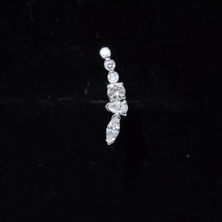 Designer Certified Moissanite Cluster Crawler Earring