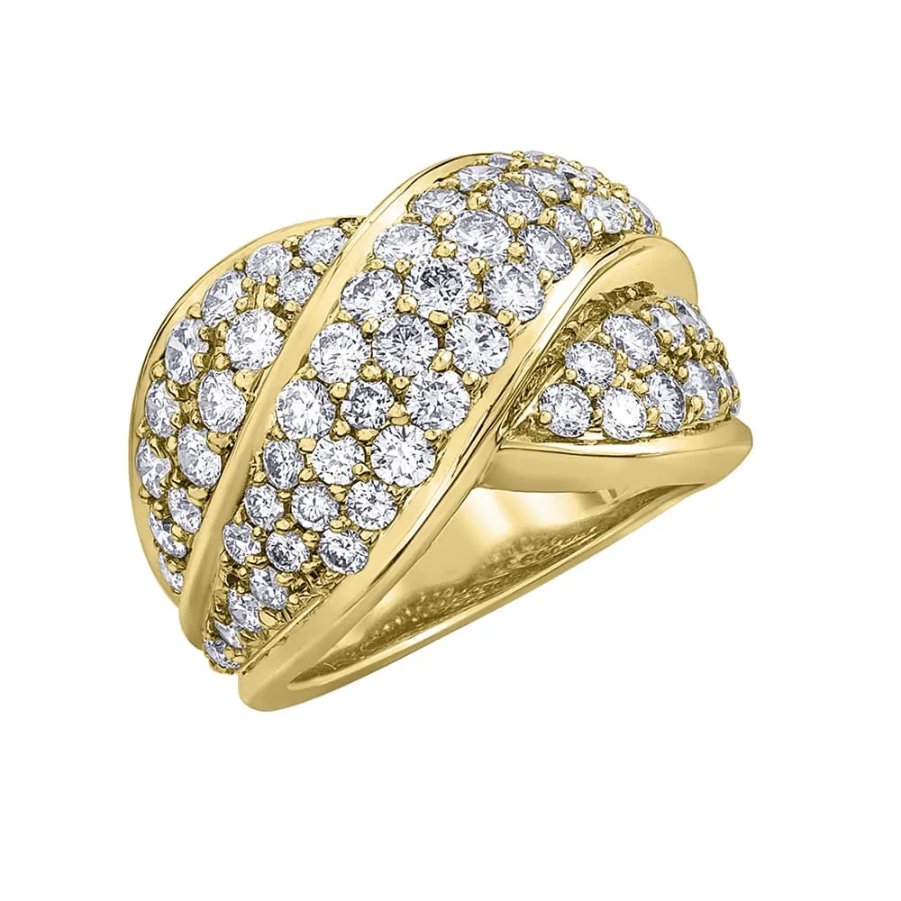 Diamond and Yellow Gold Gallery Back Right Hand Ring