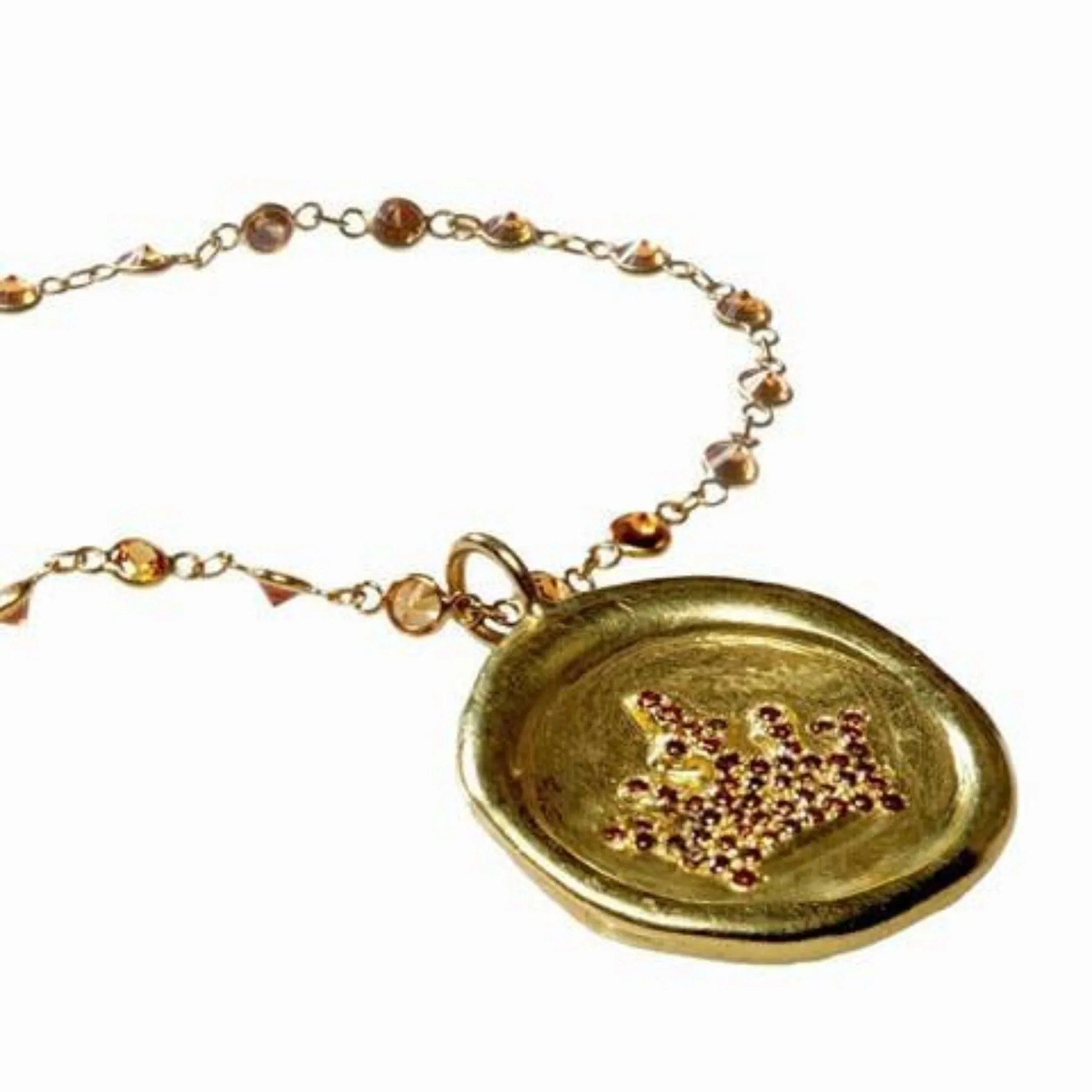 Diamond Crown Seal Necklace