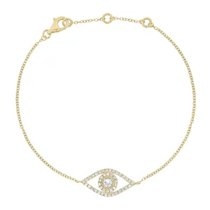 Diamond Open Evil Eye Fashion Bracelet
