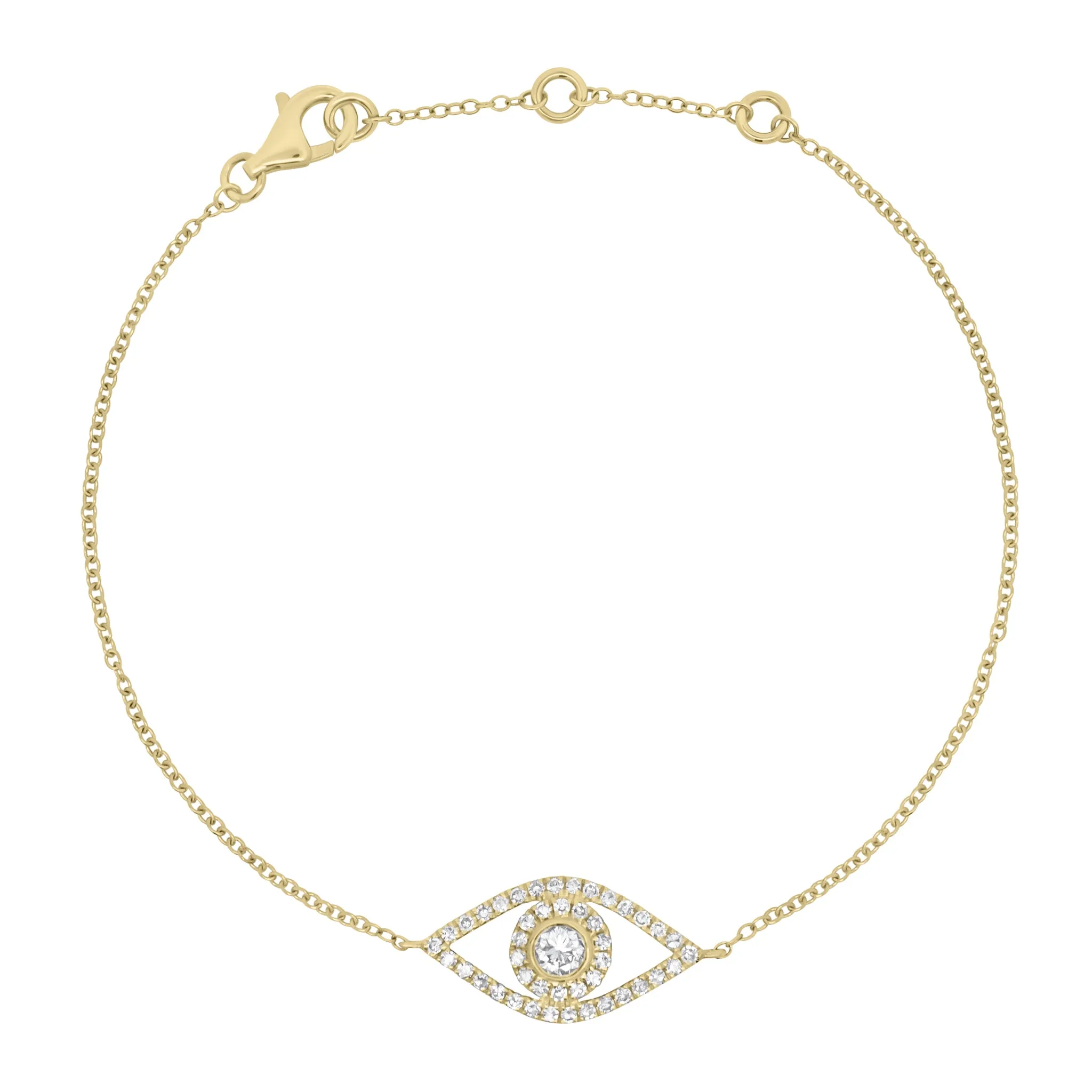 Diamond Open Evil Eye Fashion Bracelet