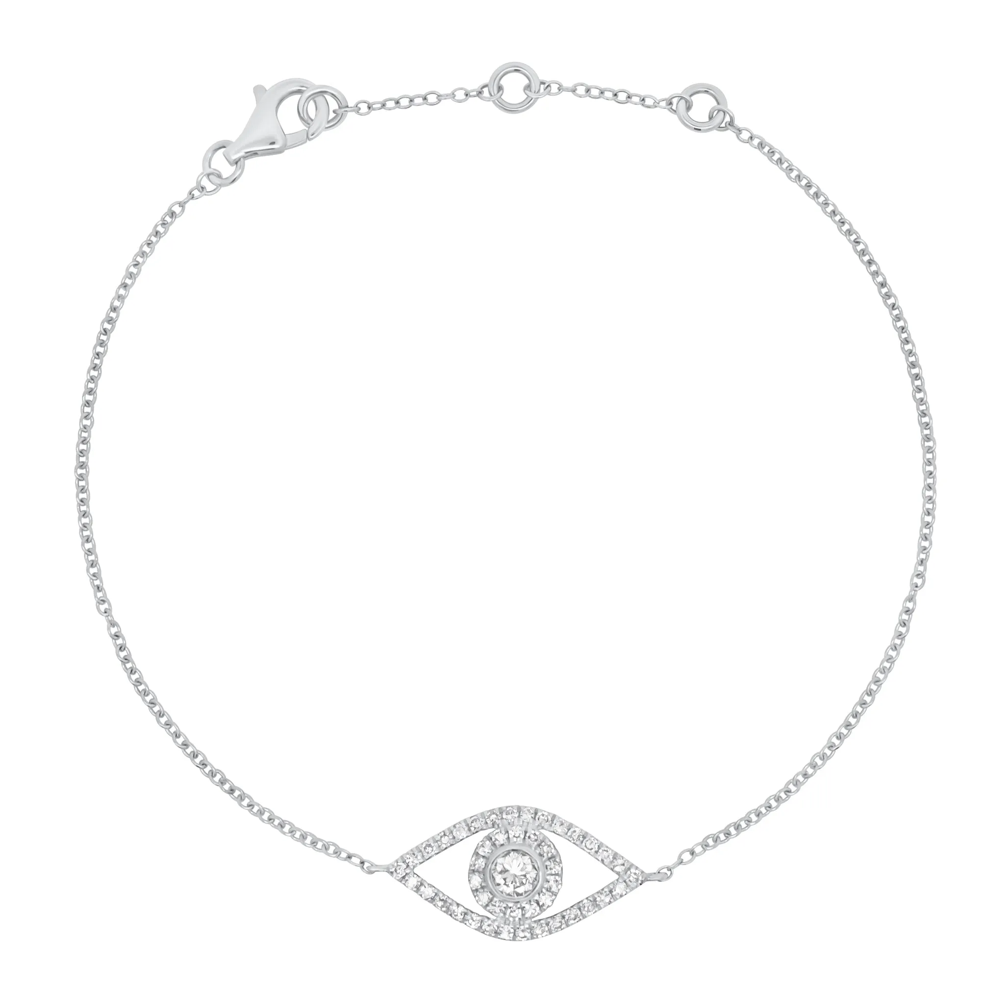 Diamond Open Evil Eye Fashion Bracelet