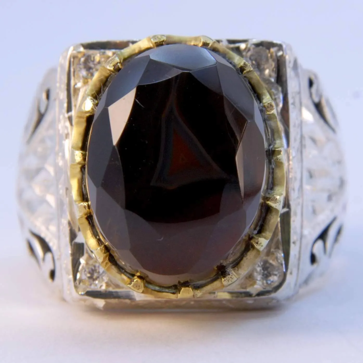 Eclipse of Power with Moissanite Sterling Silver Ring