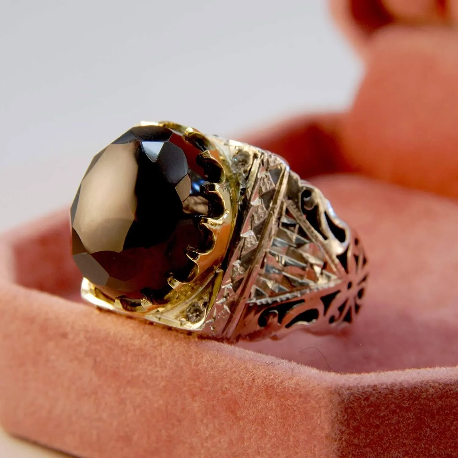 Eclipse of Power with Moissanite Sterling Silver Ring