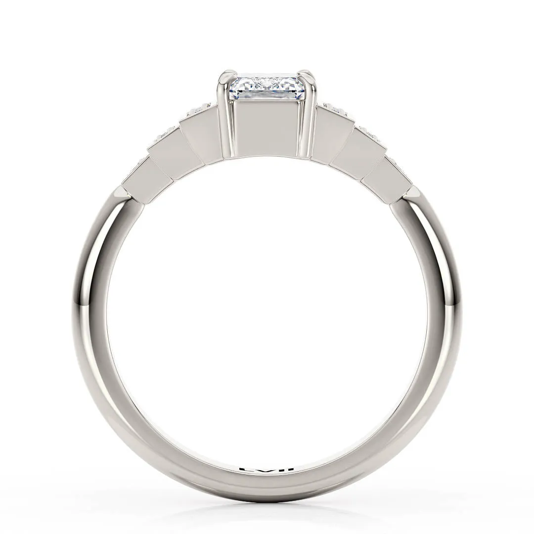 Emerald Cut Engagement Rings Deco Charm - The Clarice Ring