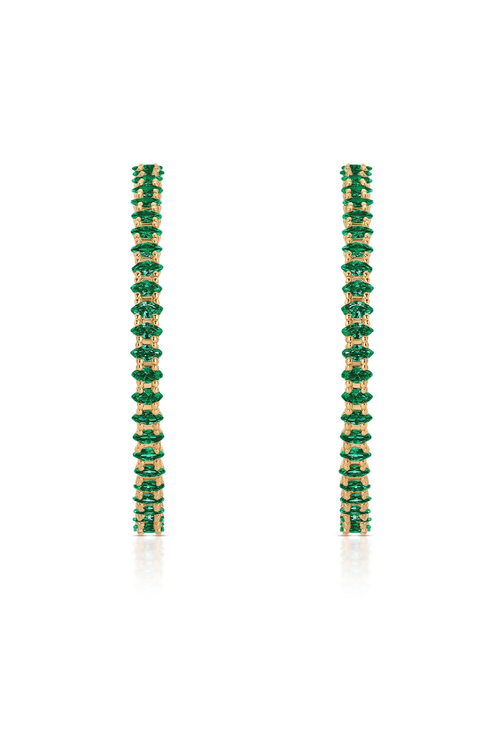 Emerald Marquise Hoop Earrings