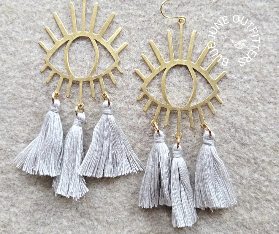 Evil Eye Of Protection Tassel Earrings