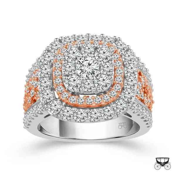 Fancy Bold 14K 2-tone 2.50ctw Diamond Right Hand Ring