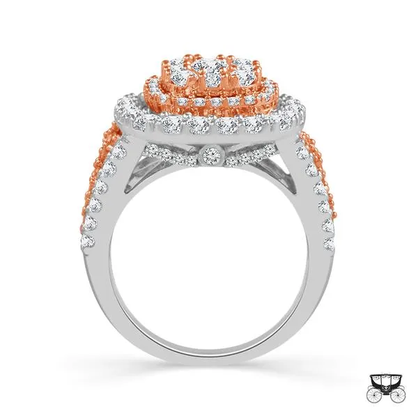 Fancy Bold 14K 2-tone 2.50ctw Diamond Right Hand Ring