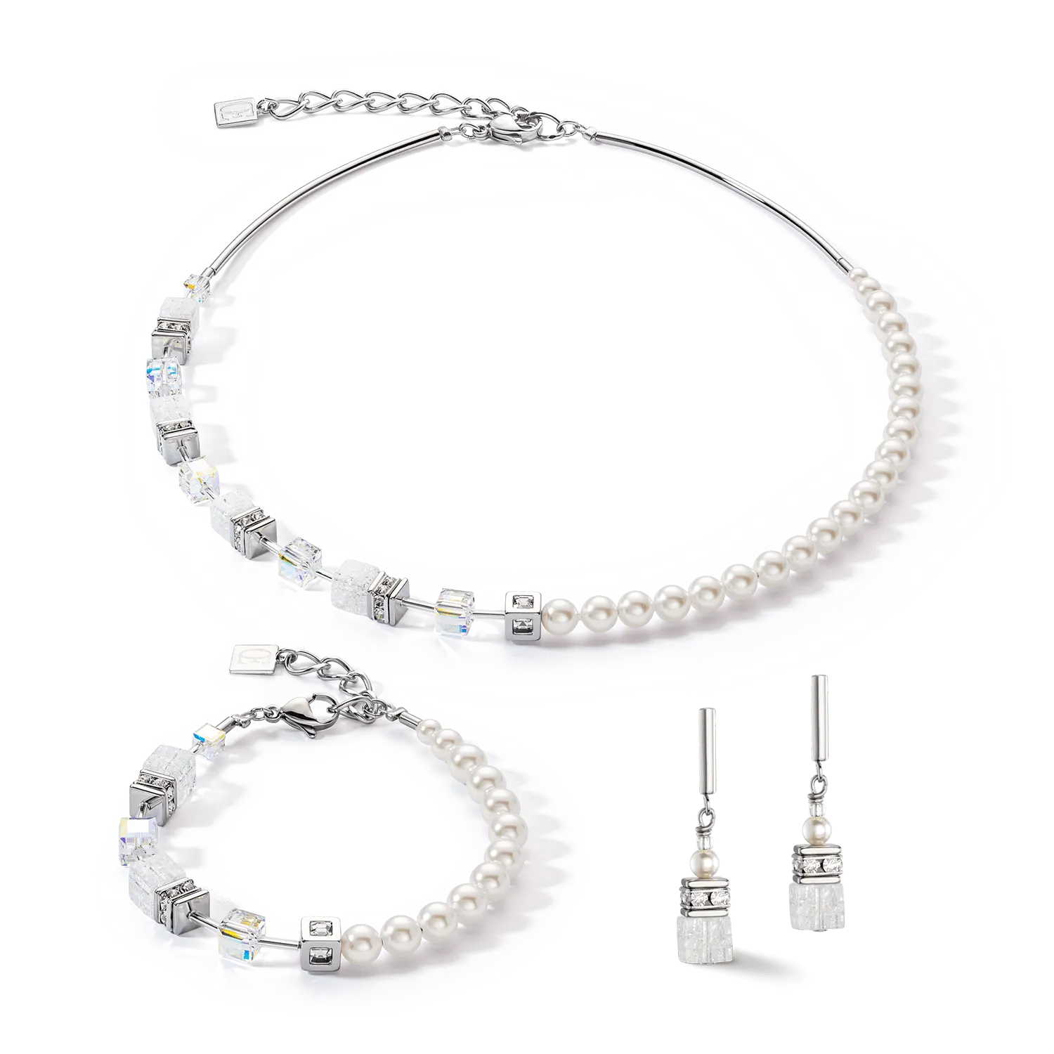 GeoCube Precious Fusion Pearls Necklace