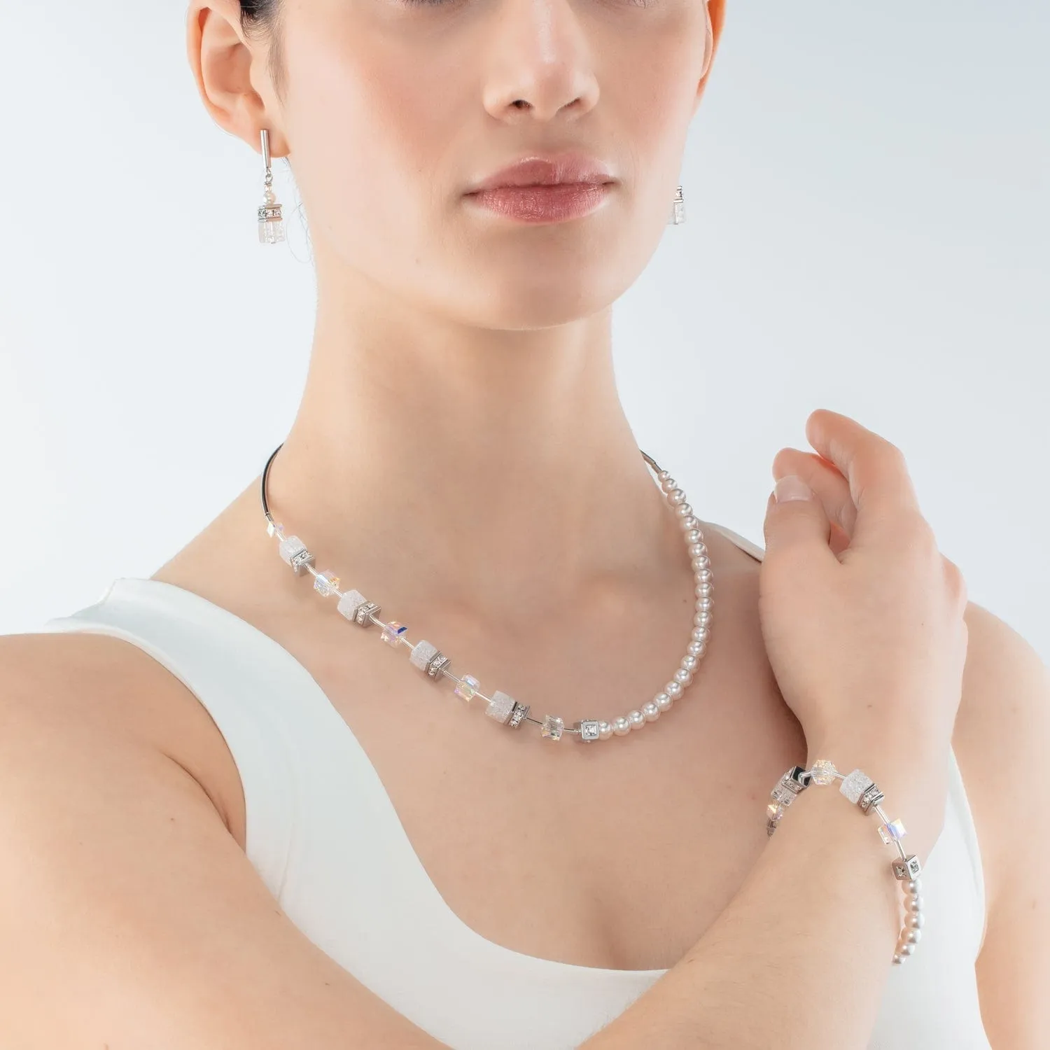 GeoCube Precious Fusion Pearls Necklace