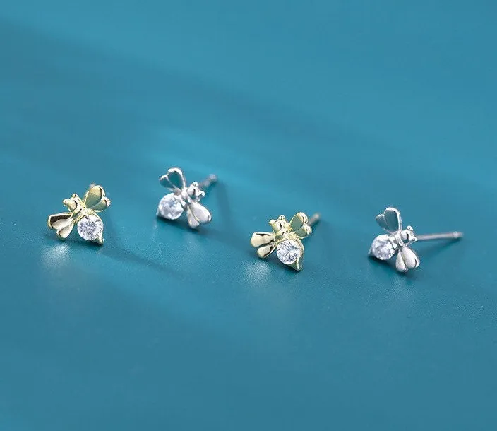 Gold Bee Earrings