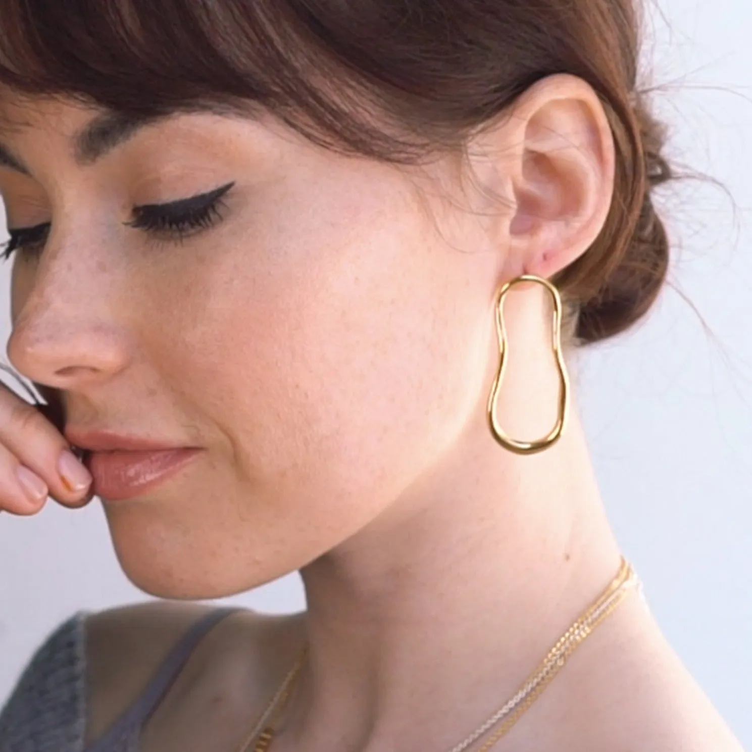 Gold Earrings Lava