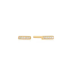 Gold Glam Bar Stud Earrings