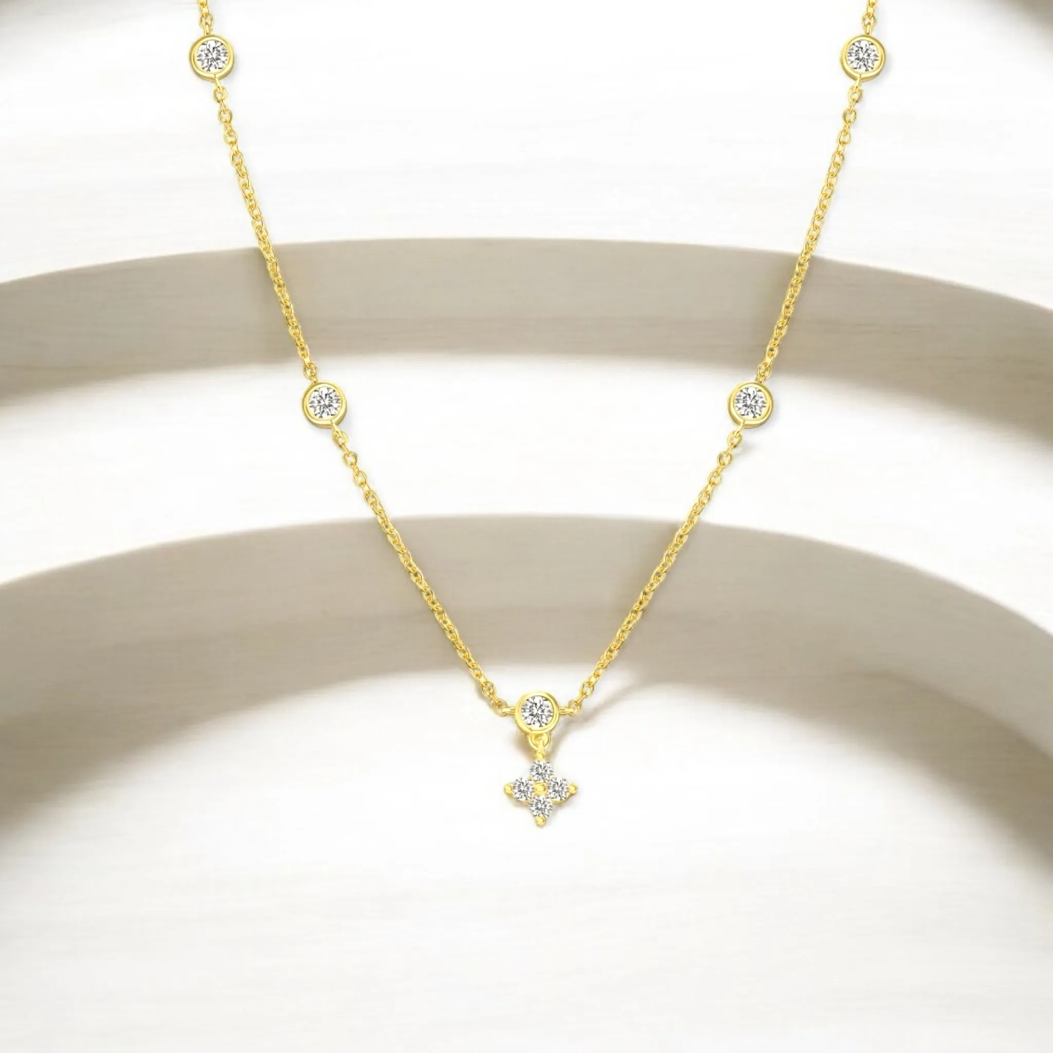 Golden Sparkle Drop Necklace