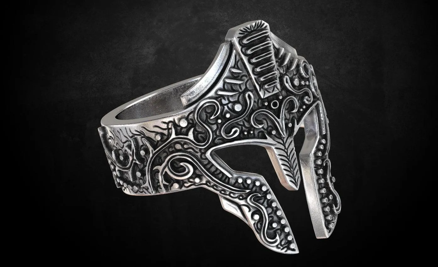 Greek Knight Helmet Ring
