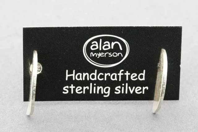 half moon disc stud - sterling silver