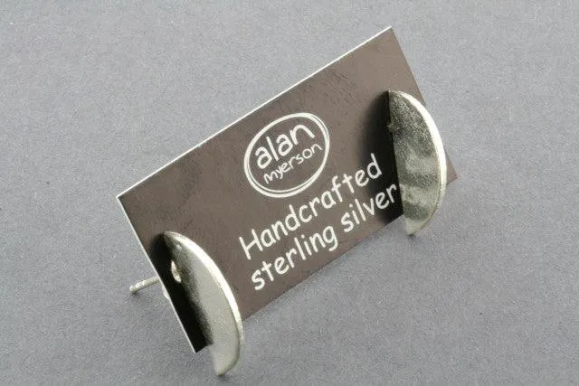 half moon disc stud - sterling silver