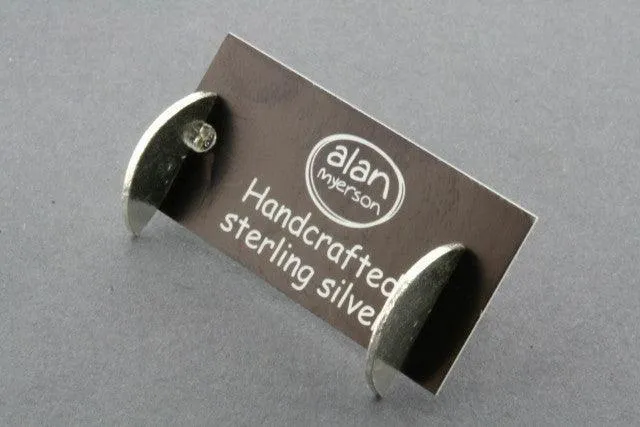 half moon disc stud - sterling silver