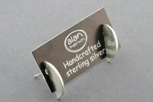 half moon disc stud - sterling silver