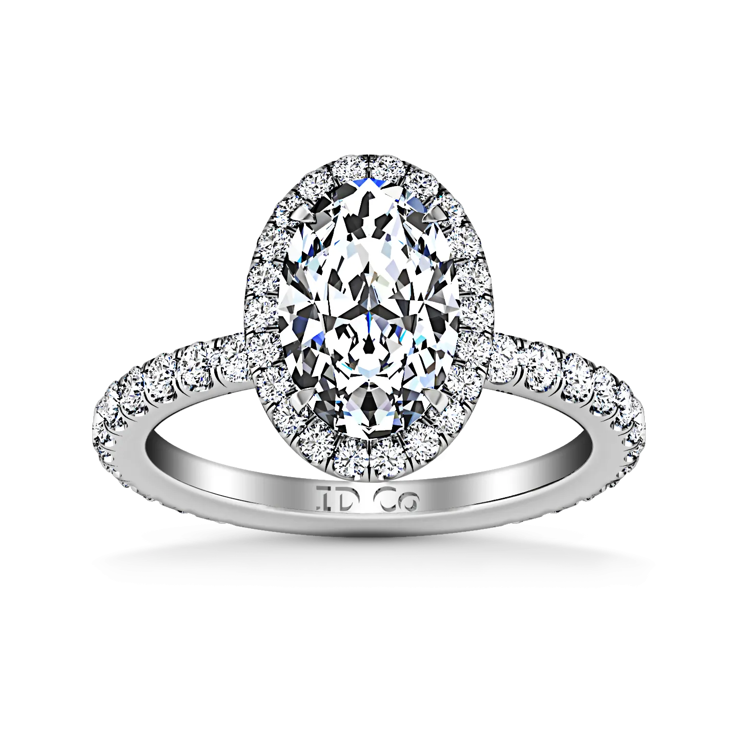 Halo  Engagement Ring Elsa 14K White Gold