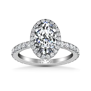 Halo  Engagement Ring Elsa 14K White Gold