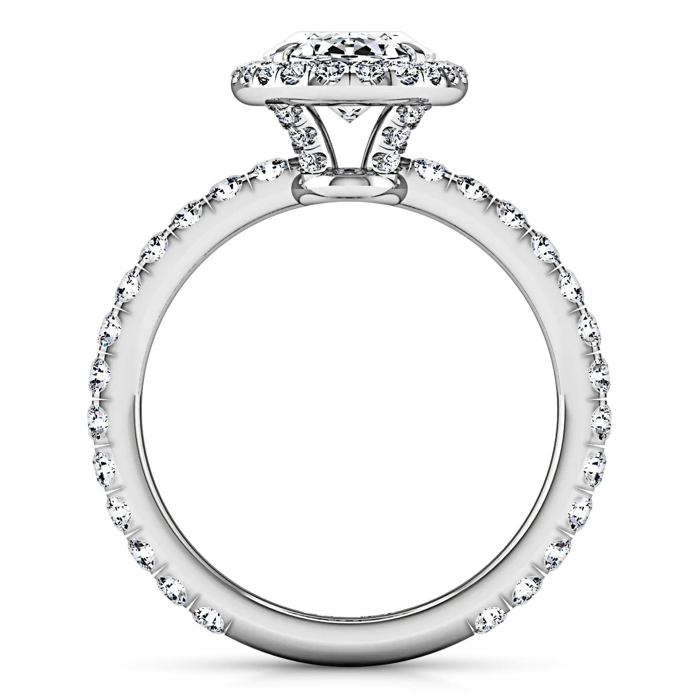 Halo  Engagement Ring Elsa 14K White Gold
