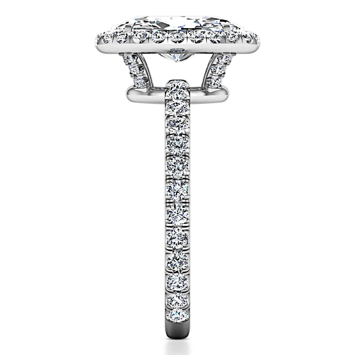 Halo  Engagement Ring Elsa 14K White Gold