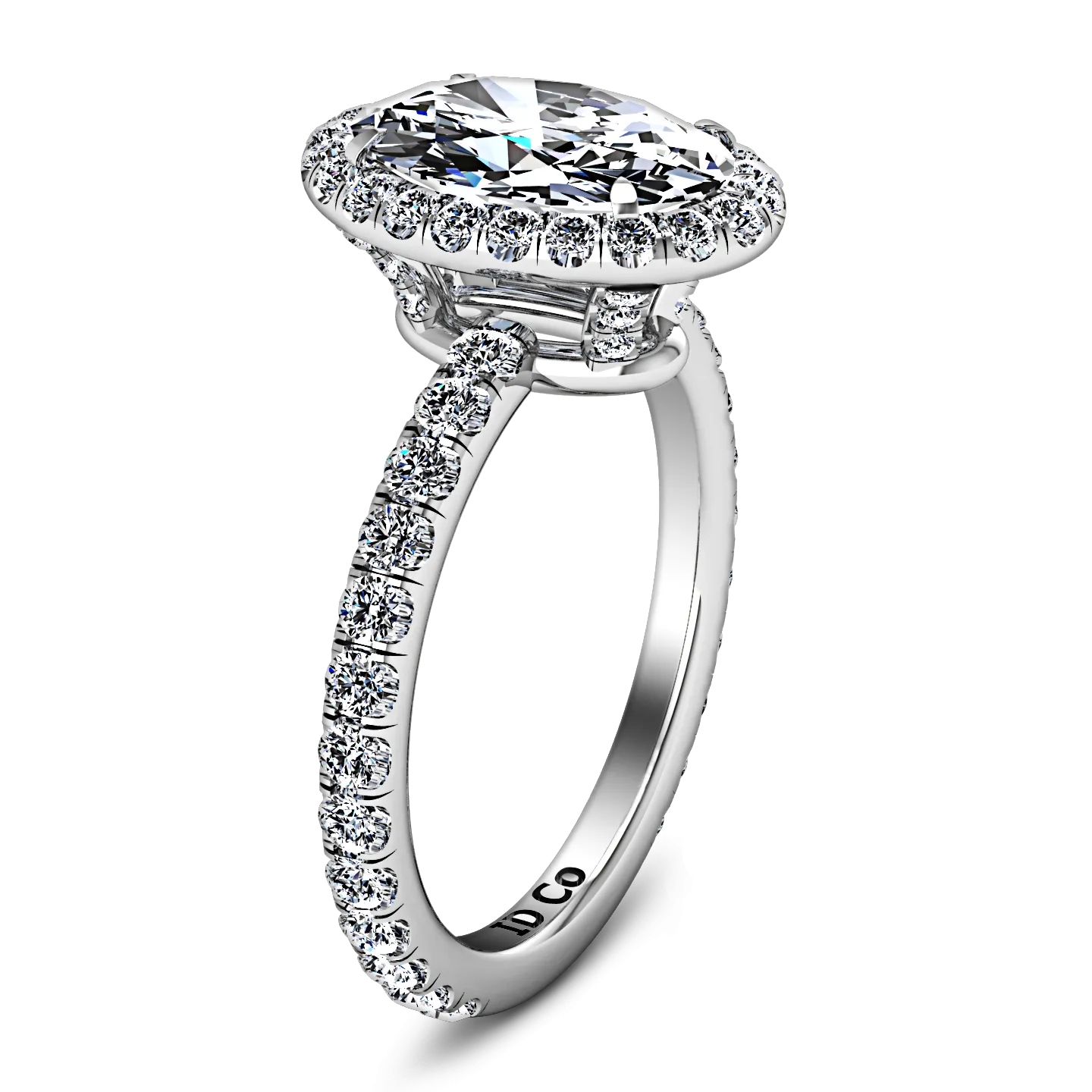 Halo  Engagement Ring Elsa 14K White Gold