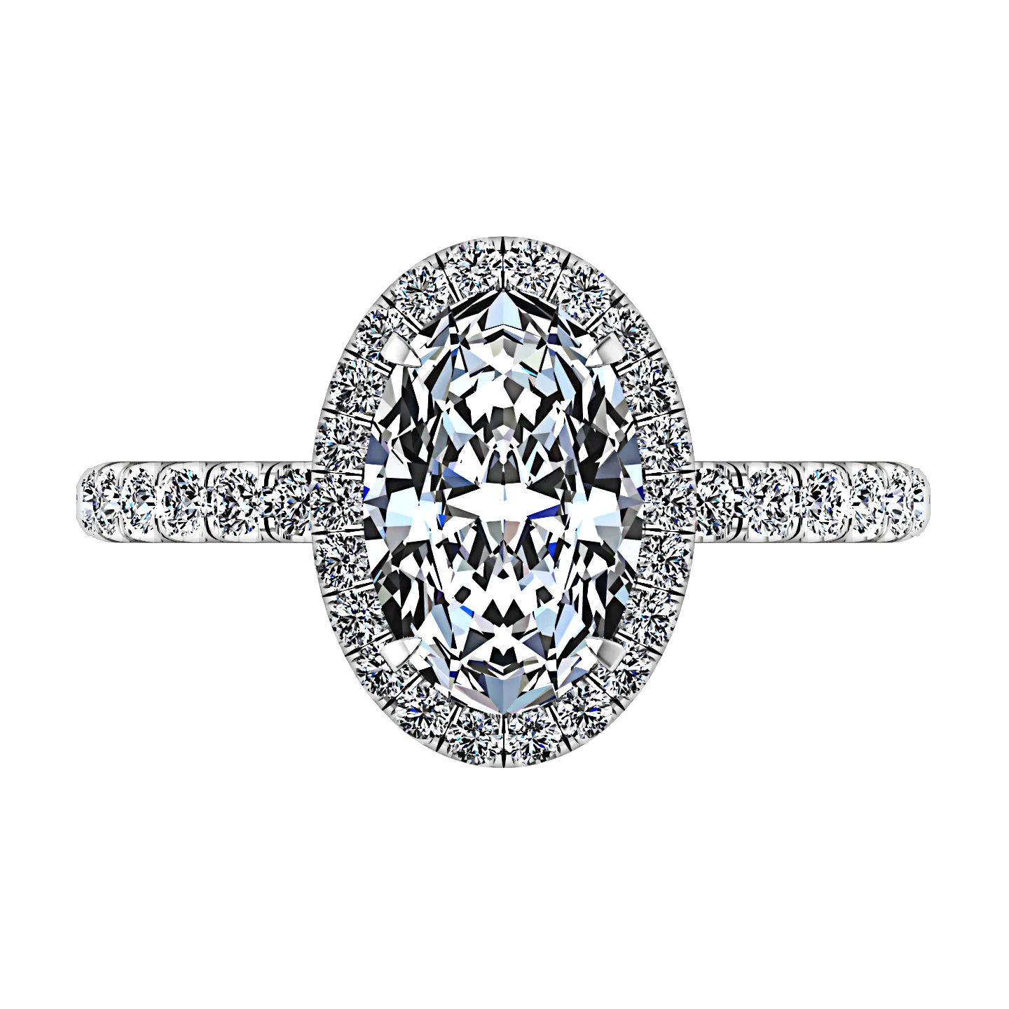 Halo  Engagement Ring Elsa 14K White Gold