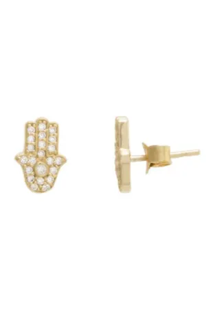 hamsa pave stud