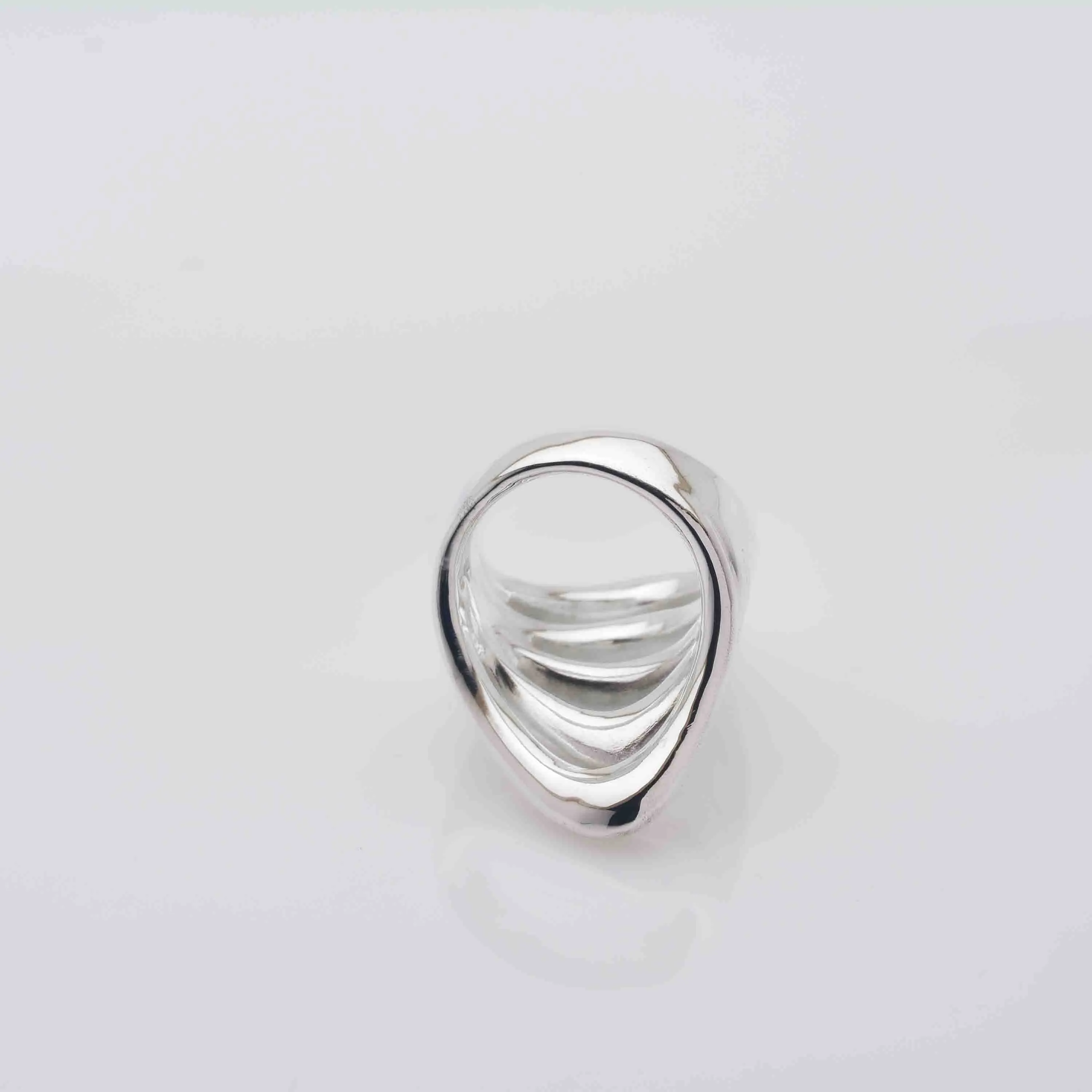 Handmade Bold Silver Five Loop Ring: High Impact Deep Art Jewelry