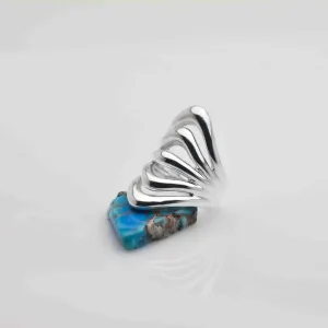 Handmade Bold Silver Five Loop Ring: High Impact Deep Art Jewelry