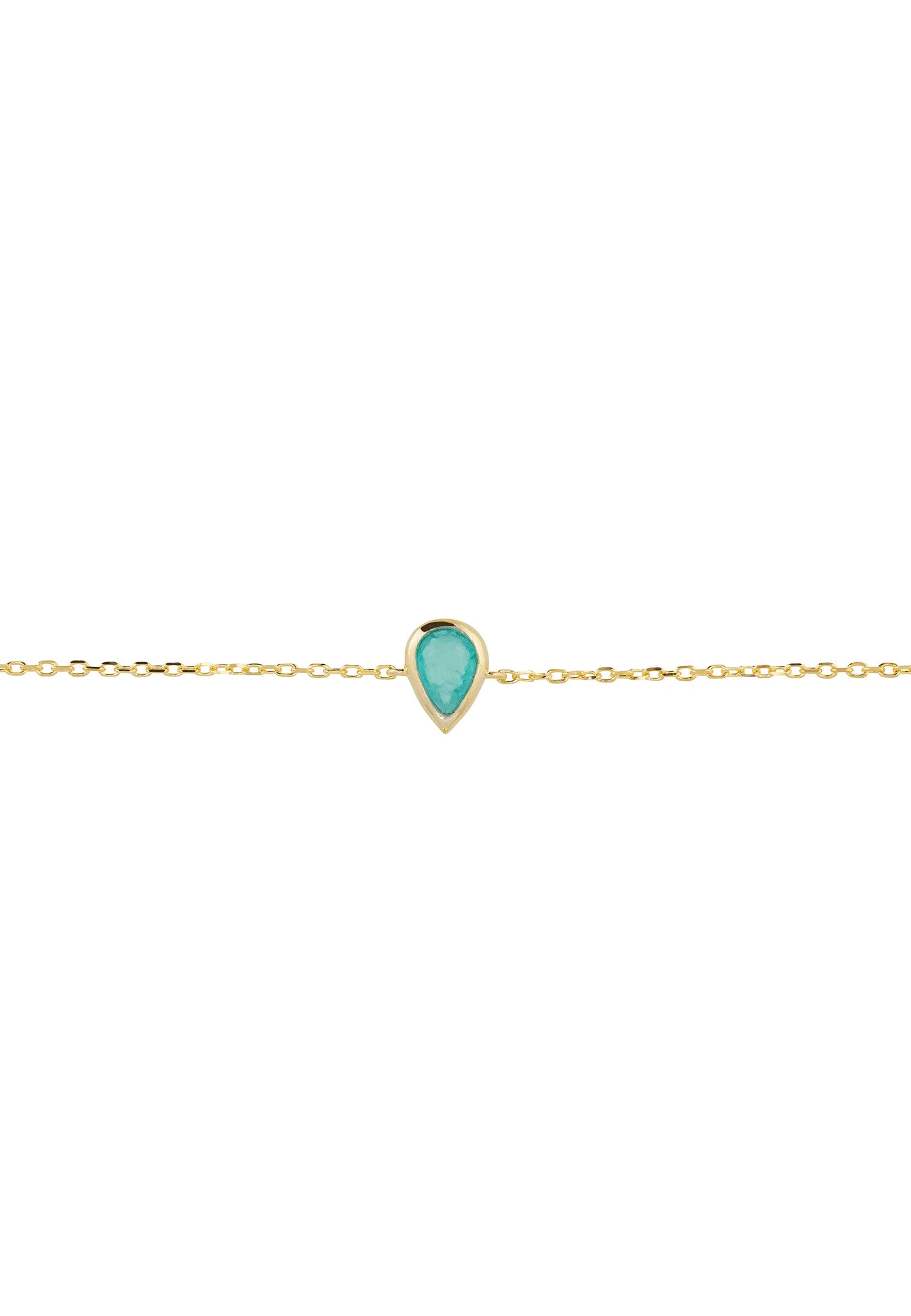 Harriett Mini Teardrop Paraiba Tourmaline Bracelet Gold