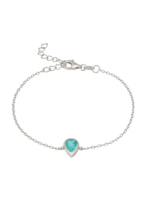 Harriett Mini Teardrop Paraiba Tourmaline Bracelet Silver