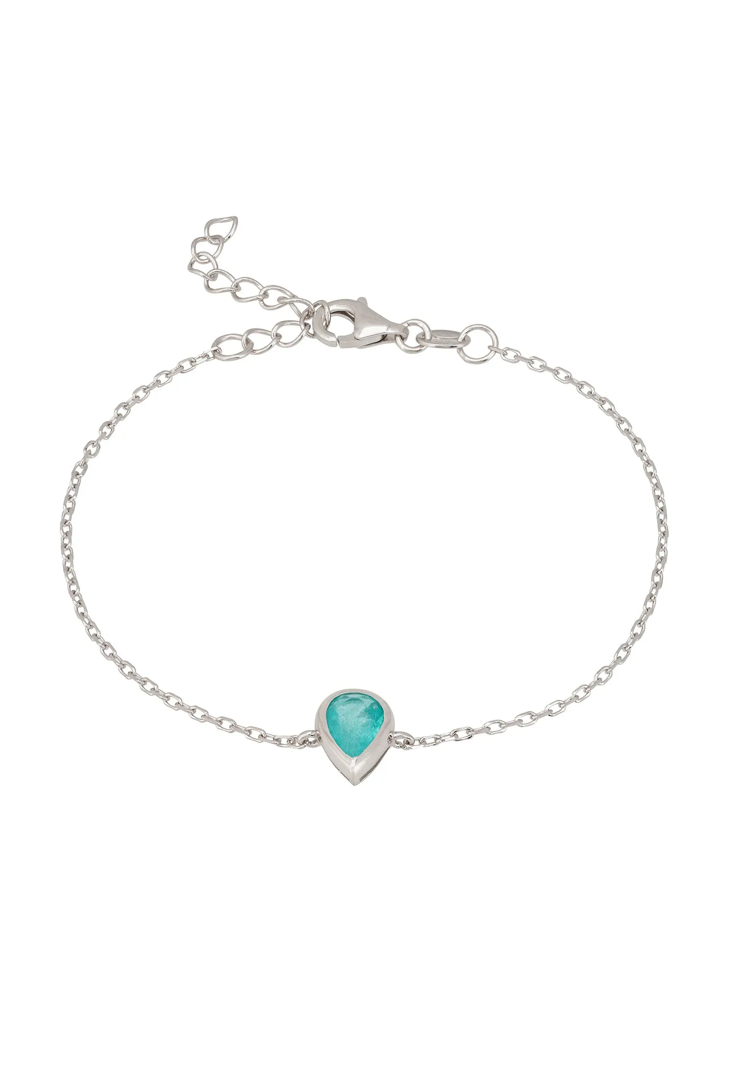 Harriett Mini Teardrop Paraiba Tourmaline Bracelet Silver