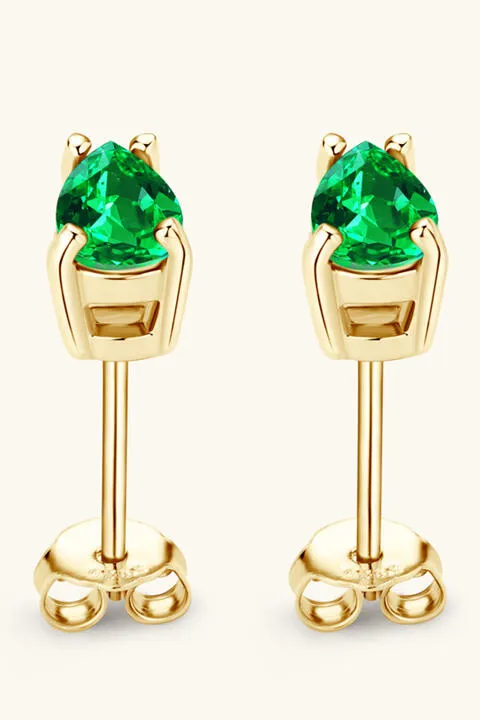 I Am Gorgeous Lab-Grown Emerald Stud Earrings